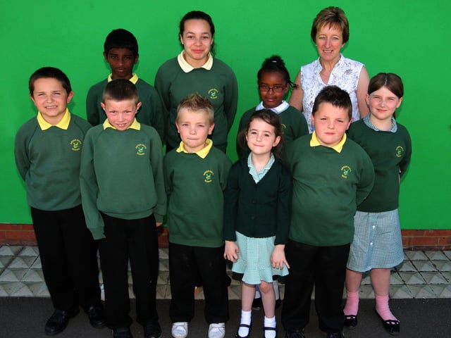 School Council members and the Head Teacher at Greenoaks Primary School, Kingsthorpe, Northampton