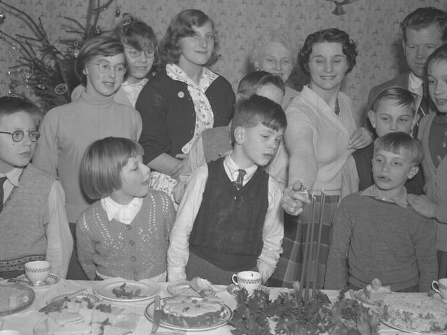 Boys and girls at Christmas party