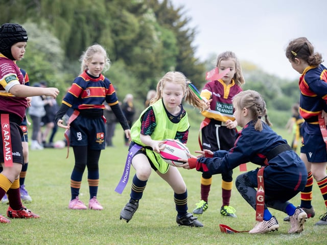 Under 7s girls rugby festival at Northampton Old Scouts on Sunday May 3