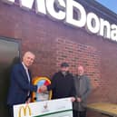 Local franchisee Glyn Pashley and OurJay Foundation unveil the new defibrillator machines