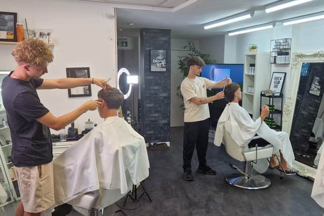 Inside the shop, which is a barbers, cafe and soon to be a tattoo business all under one roof.