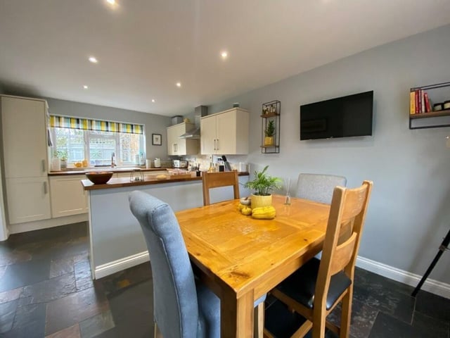 The kitchen, viewed from the breakfast bar