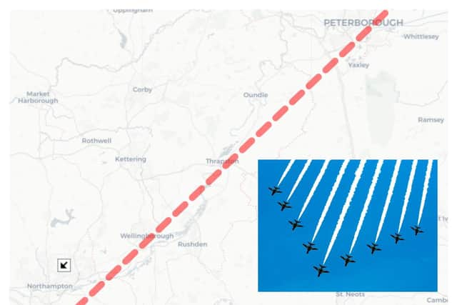 The Red Arrows are due to pass over Northamptonshire / IMG