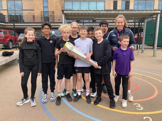 Olympian and British judo athlete Nekoda Davis at Hardingstone Academy for the EMAT torch relay