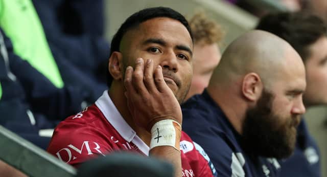 Manu Tuilagi had to sit out the final 65 minutes against Saints
