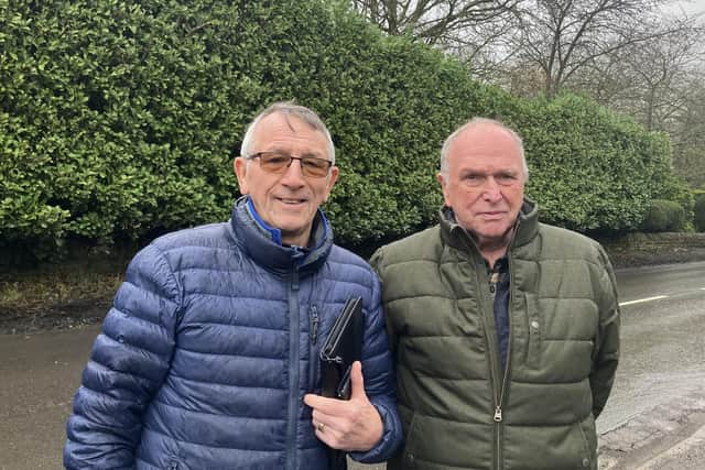 Farthinghoe parish councillors Barry Willett (left) and Mick Morris.