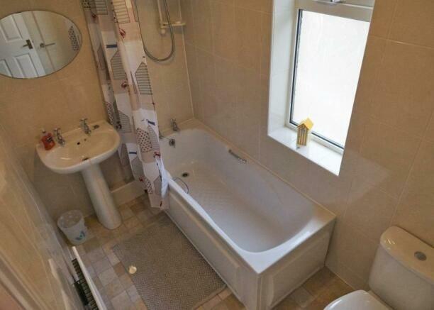 There is a bathroom upstairs and a downstairs toilet