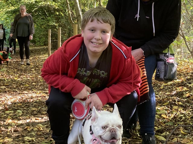 Around 50 French Bulldogs dressed up in Halloween outfits for a walk around Hunsbury Country Park over the weekend.