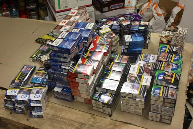 Officials seized hundreds of packets of illicent cigarettes from a shop in Far Cotton, Northampton