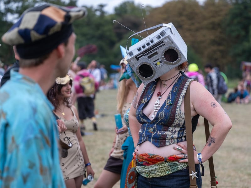 Festival goers taking part in the annual Shambala Carnival. This year’s theme was ‘Pun Intended'. Photo by David Jackson.