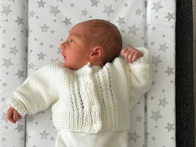 Alfred Murray born at 10.59pm on May 8 at Northampton General Hospital, weighing 5lb 12oz.
