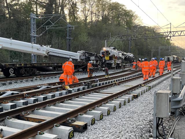 Engineers laid stretches of new track at Watford over Easter — and will be back for more over the bank holiday weekend, closing lines to London