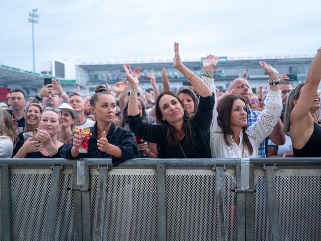 Fans inside Franklin's Gardens for Pete Tong's Ibiza Classics with The Symphony Orchestra, conducted by Jules Buckley on Friday, June 24, 2022. Photo by David Jackson.