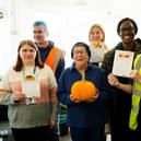 Volunteers share pumpkin recipes with Larder customers