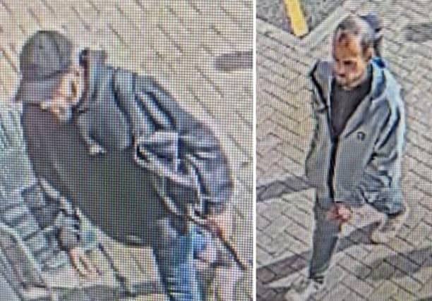 Police would like to speak to the men in the images.