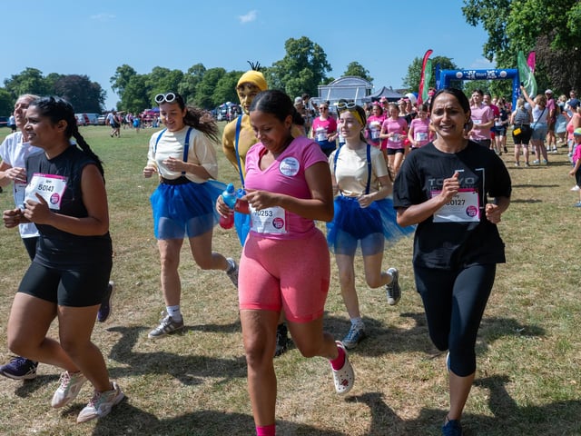 Runners taking part in the Pretty Muddy Race For Life at Abington Park in Northampton on Saturday, July, 11, 20026. Photo by David Jackson.