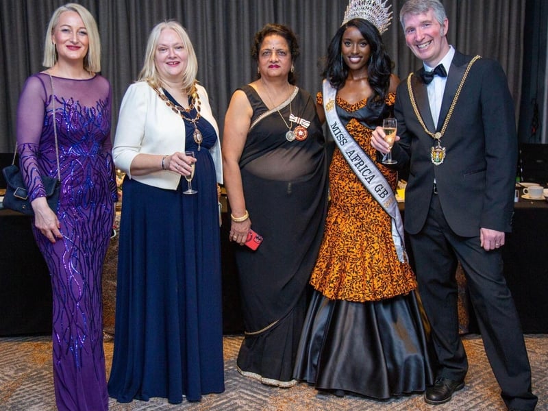 Miss Africa GB -Miss Northampton with the dignitaries