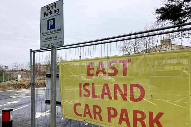 Entrance to the East Island Car Park.