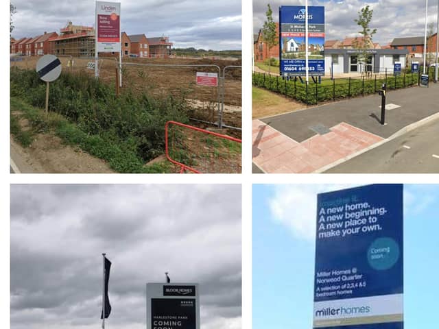 There are four major housing developments being built at the same time between Harpole and Duston