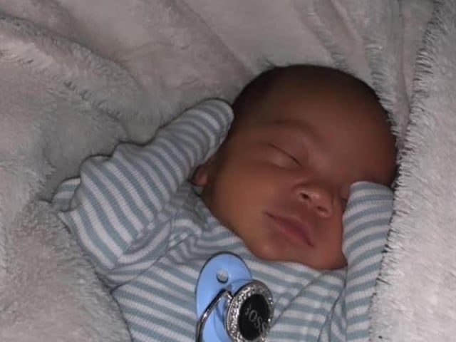 Koby-Lee born at 12.30pm on November 2 at Northampton General Hospital, weighing 6lbs 4oz.