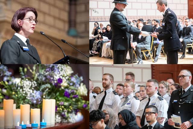 Memorial service for PC Faizaan Najeeb who died after being hit by a vehicle when on duty in Raunds /Northants Police