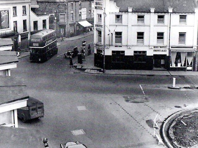 Dave said: "The Bull was first mentioned in 1744 in a will by a W Green, so its history as a long standing pub is not in doubt, but it’s impossible to know exactly how old. The Bull officially became the Bull Hotel in the 1880’s and was a prominent landmark to anyone travelling in and out of the town centre right up to its eventual closure at the end of 1984 before being demolished for road widening, in 1985. The end of the Bull slightly overlapped with the beginning of my drinking days, but although I passed it quite often on Friday and Saturday nights, to my great regret, I never went in."