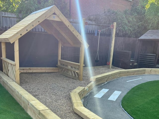 The new outdoor learning area at Hazel Leys Academy