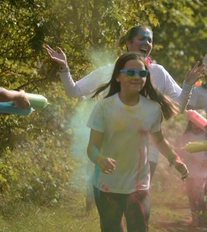 More than 60 children, parents and members of the community completed a colour run at Pitsford Quarry on Sunday September 28 to raise money for school activities.