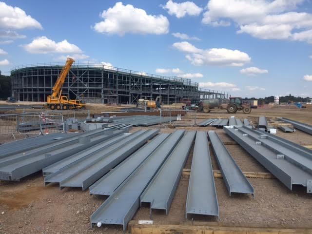 Work progressing on the Rushden Lakes site in July 2016