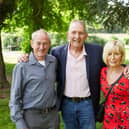 Transplant recipient Tim Head (centre) with Jane Blake and Austen Blake, parents of organ donor Kitt
