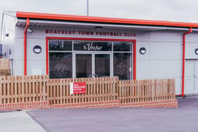 Entrance to Brackley FC community bar