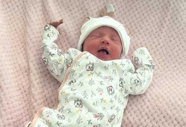 Isabella Ruby Tate born at 11.41pm on May 8 at Northampton General Hospital, weighing 7lb 3oz.