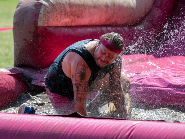 Runners taking part in the Pretty Muddy Race For Life at Abington Park in Northampton on Saturday, July, 11, 20026. Photo by David Jackson.