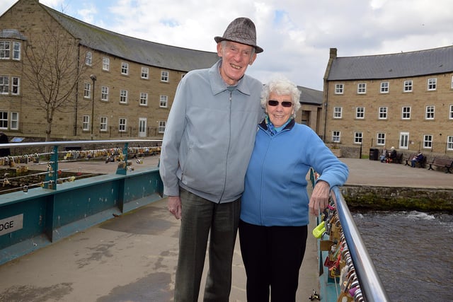 Padlock bridge in Bakewell town centre, pictured are Jim and Joyce Brailey back in 2015