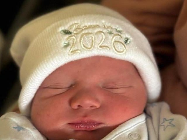 Hudson Jozef born at 2.45am on April 20, weighing 8lbs 7oz.