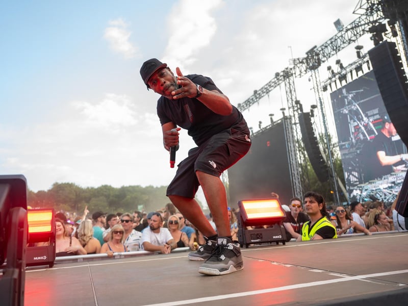 Tonn Piper on stage with Andy C at Tribes Unite at The National Bowl in Milton Keynes on Saturday, August 9, 2025. Photo by David Jackson.