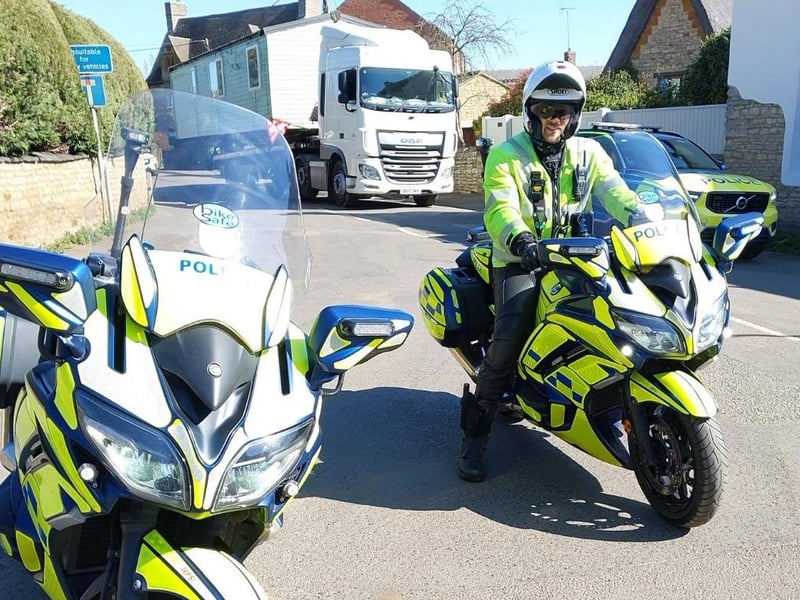 Northants Roads Policing Team lead the operation to start moving caravans off Cogenhoe Mill