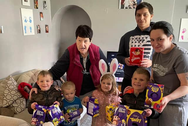 Jeanette has been handing over Easter eggs kindly donated to her appeal