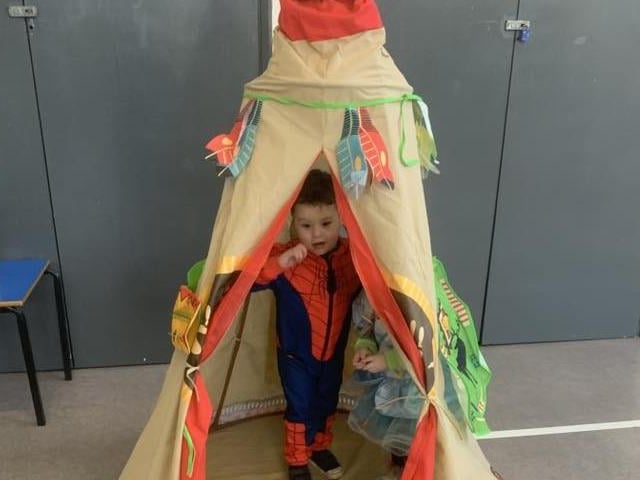 Harrison, aged three, as Spiderman.