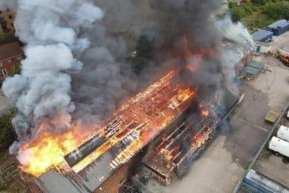 The Network Rail Depot building in Cotton End was destroyed by a devastating fire which ravaged the unit for two hours on June 28 2022