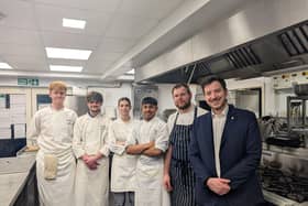 Mike Reader MP meeting students from Northampton College at the Northamptonshire Tourism Business Network dinner