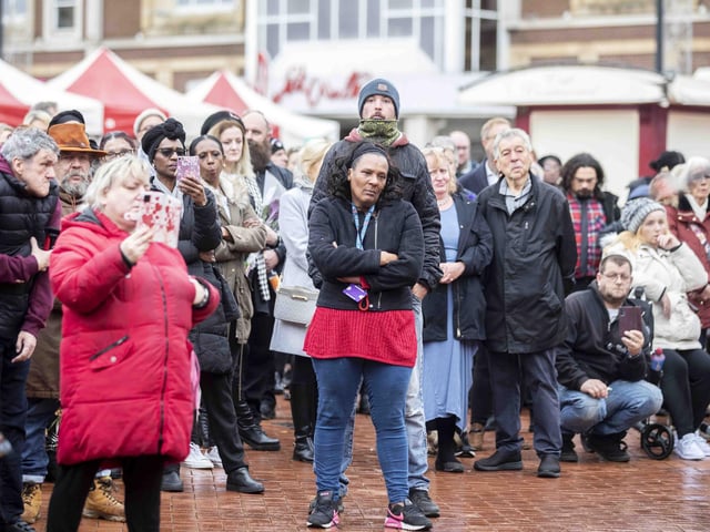 The memorial service for well-known Northampton homeless man George Murray was held on Sunday (November 6) in the Market Square