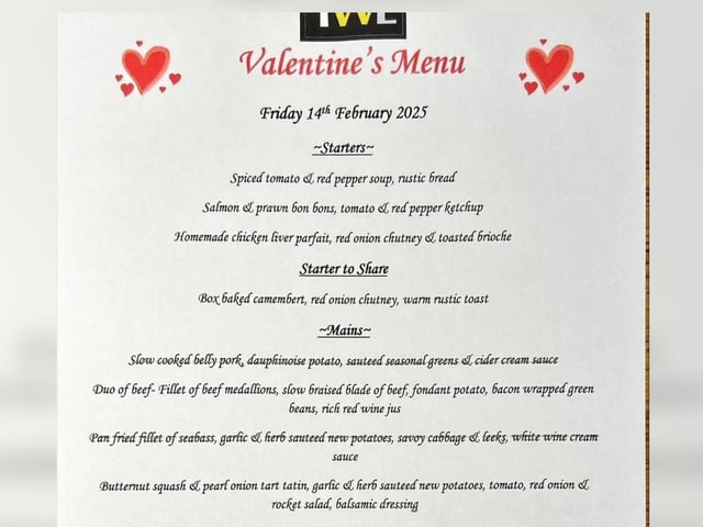 Treat your loved one to a memorable Valentine's experience with The World’s End Hotel’s special Dine and Stay offer. For just £150 per couple, enjoy a three-course dinner, an overnight stay in a beautiful room, and a full English breakfast the next morning. To reserve your spot, simply call 01604 414521. A £10 per person deposit is required at the time of booking.