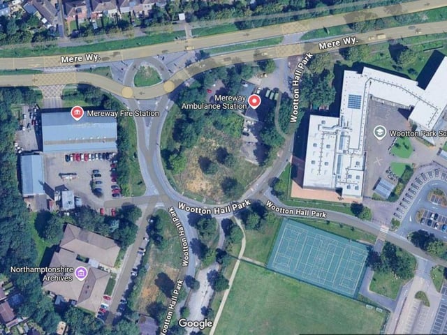 Land behind the Mereway Ambulance Station is set to be sold on. Credit: Google