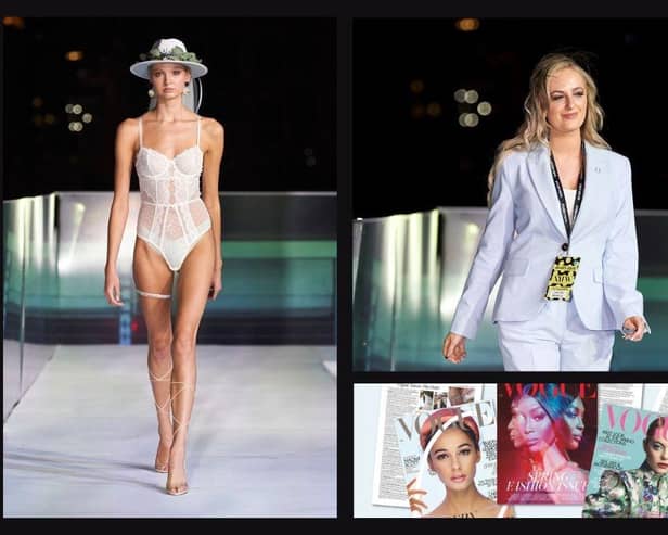 Laura Berrie (top right) had her worked shown at New York Fashion Week in August