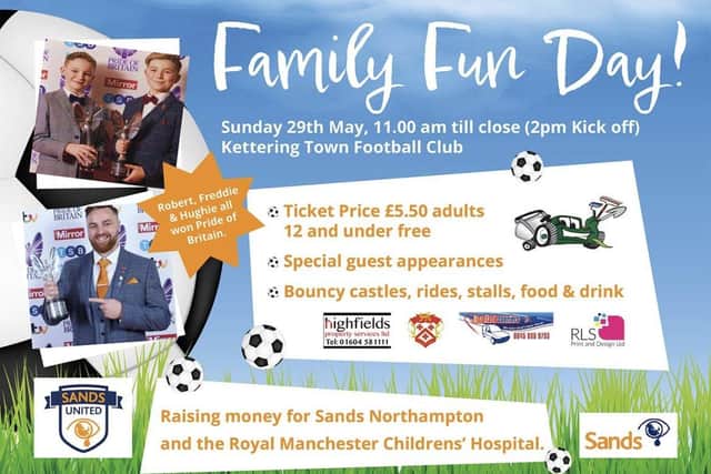 The football match and fun day will take place at the end of May.