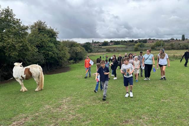 Families took part in a protest walk on Sunday (September 13), walking from Harlestone Grange to Kingsthorpe College.