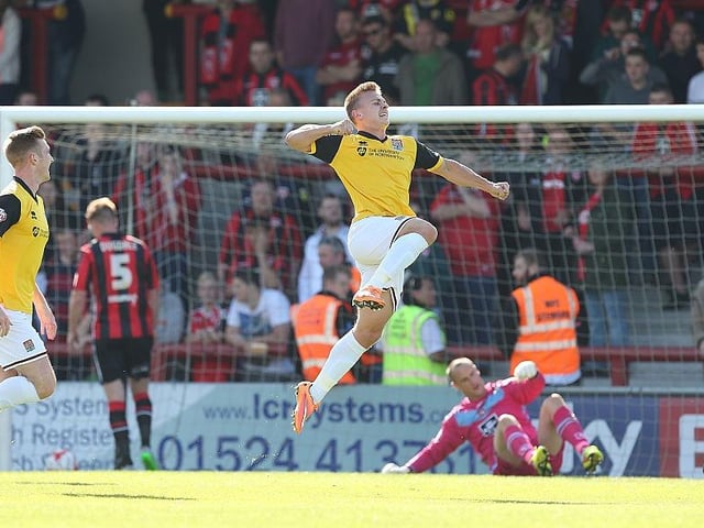 Further goals came against Morecambe (pictured), Carlisle, Newport and Barnet as Cobblers seized control of the League Two title race.