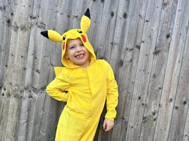 Chester, aged five, as Pikachu.