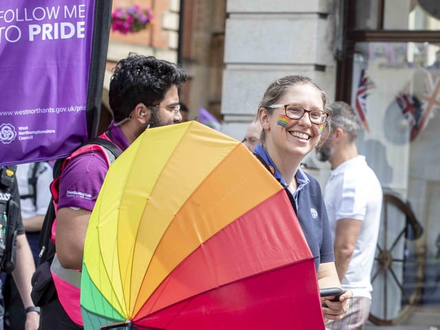 A parade made its way through the town centre before finishing at the university's Waterside campus as Northampton Pride took place on Saturday July 8, 2023.